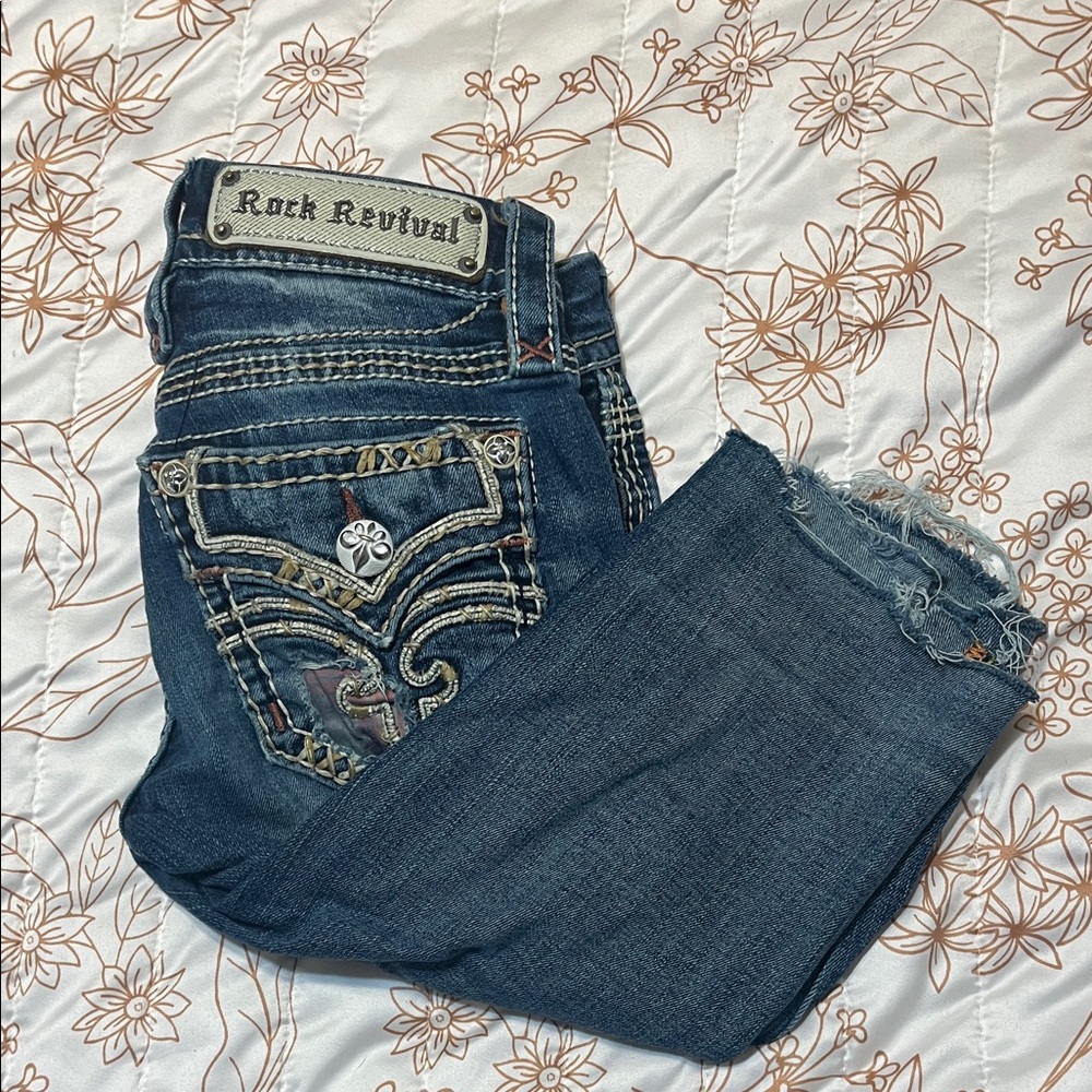 Rock Revival Women's Dark Blue Capri